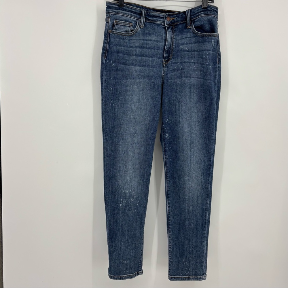 Judy Blue Lander High Waist Bleach Splash Boyfriend fit size 11/30 - Picture 2 of 12